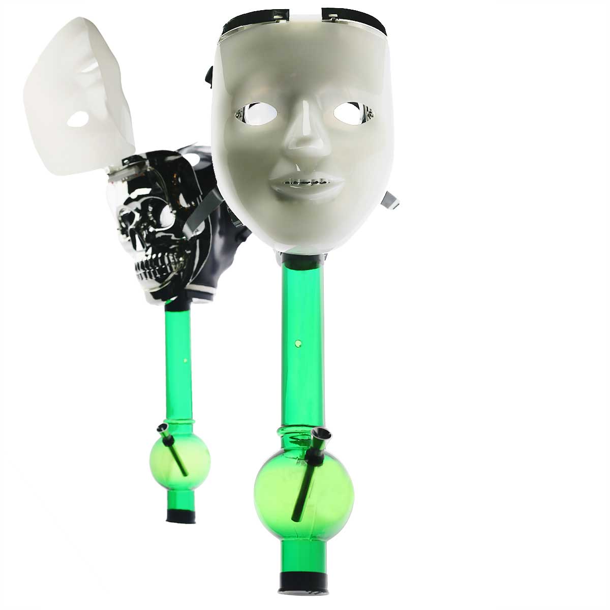 Gas Mask with Face Cover - White