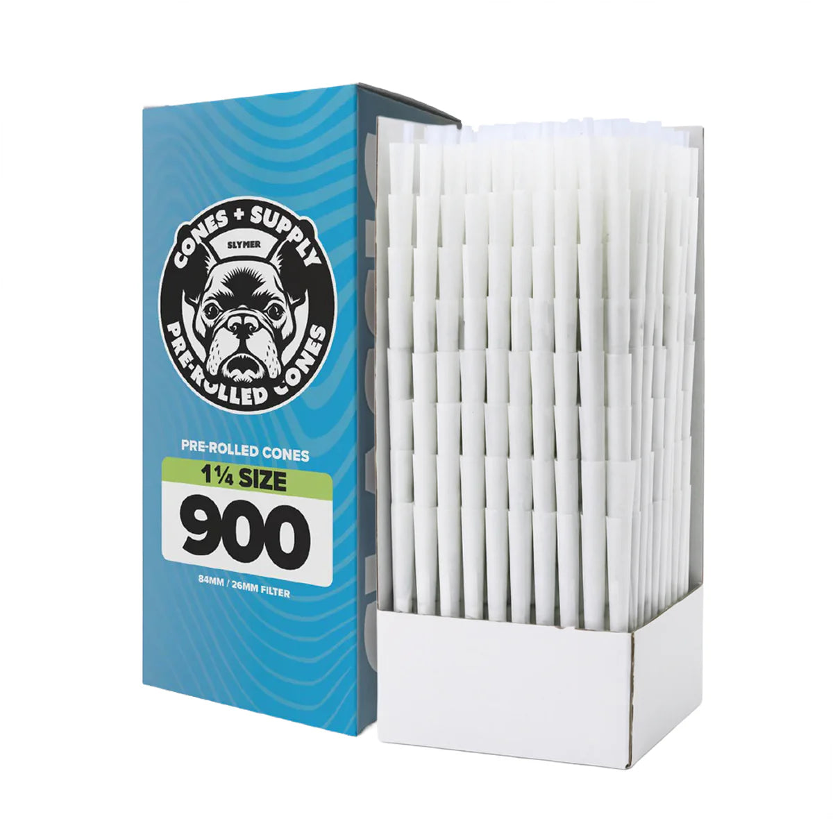 Cone + Supply 1 1/4 white pre-roll cones 900 pack wholesale